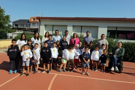 Susana López Abella y Luis López visitan lo 'Espacio Concilia Rodeiro' en el que participan 50 niñas y niños durante este verano