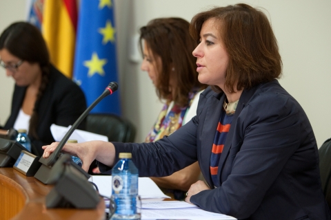 Susana López Abella durante a súa comparecencia no Parlamento