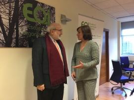 secretaria xeral da Igualdade, Susana López Abella, e o director da Fundación EOI, Fernando Bayón Mariné, mantiveron unha xuntanza de traballo