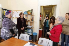 Susana López Abella na reunión coas representantes de A Faraxa