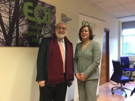 secretaria xeral da Igualdade, Susana López Abella, e o director da Fundación EOI, Fernando Bayón Mariné, mantiveron unha xuntanza de traballo
