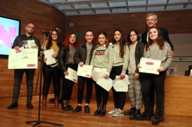 O vicepresidente da Xunta, Alfonso Rueda, e a conselleira de Educación, Universidade e Formación Profesional, Carmen Pomar entregaron esta mañá aos rapaces e rapazas gañadores os premios do concurso