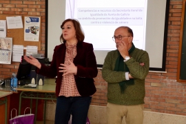 Susana López Abella, impartiu hoxe unha charla ao alumnado do ciclo superior en Promoción e Igualdade de xénero do CIFP A Xunqueira