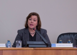 La secretaria general de Igualdad, Susana López Abella, en la comisión parlamentaria