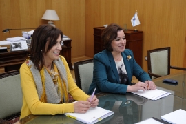 Susana López Abella na reunión co Fiscal Superior de Galicia