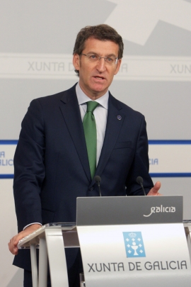 El presidente de la Xunta en la rueda de prensa tras la reunión del Consello