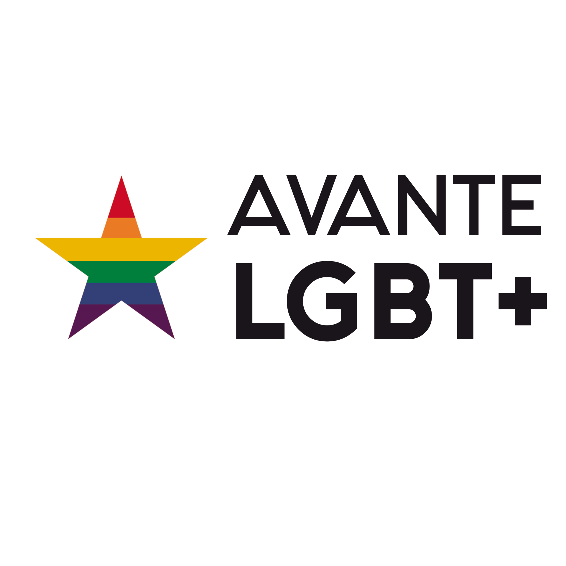 logo co nome da organización e unha estrela coas cores da bandeira arcoiris